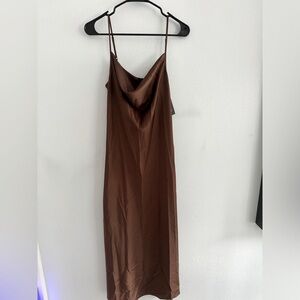 ALLSAINTS Satin brown dress